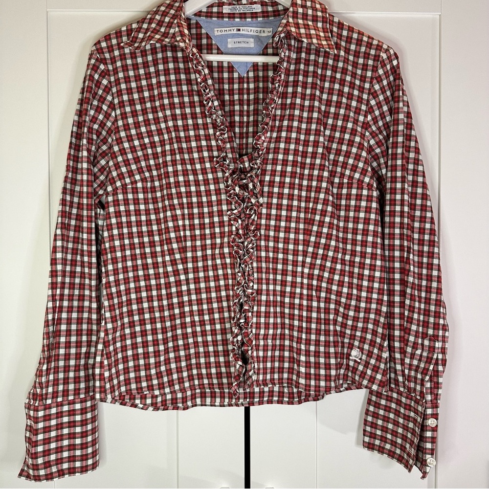Tommy Hilfiger Ruffle Tie Front Top